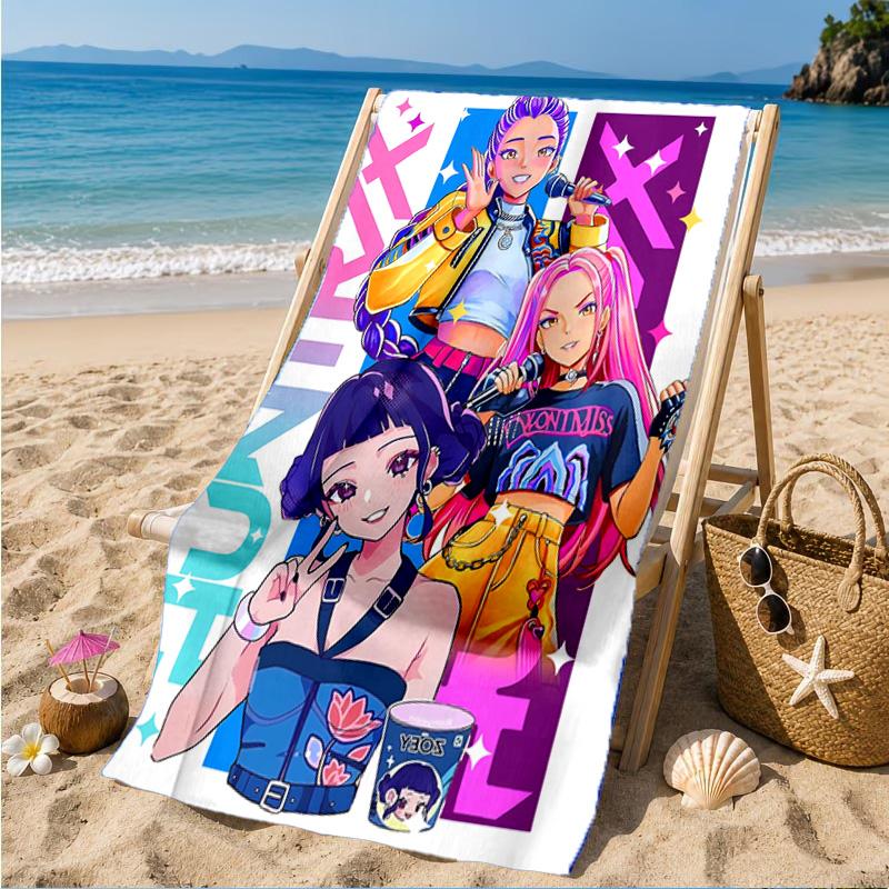 K-pop Demon Hunter Adventure Beach Towel, Quick-drying, Easy to Care for, Suitable for Both Fitness and Beach Vacations,Sports Essential