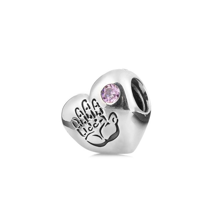 Pandora Baby Handprint Pink Bracelet Charm Baby Bracelet Silver 791280PCZ Box,Silver