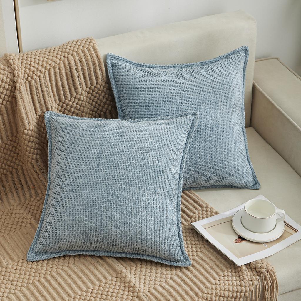 Pillow Cover Does Not Contain Core, Double-sided Chenille Edge Solid Color Pillow, Office Sofa Back Pillow, Bedside Cushion Cover