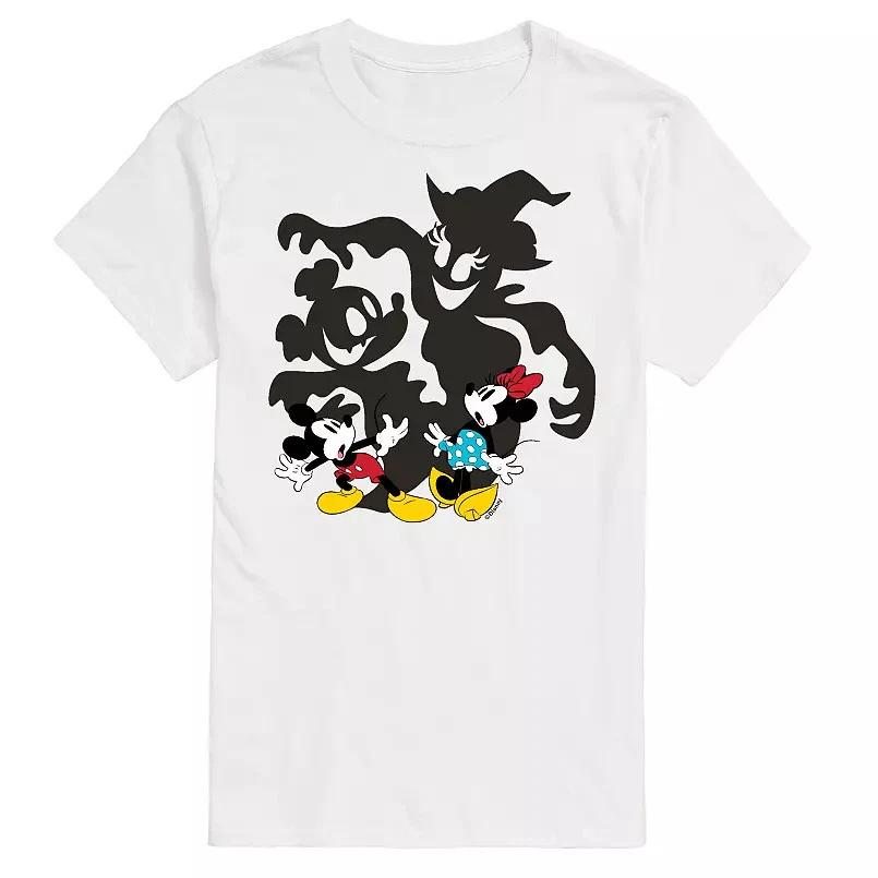 S Mickey Minnie Mouse Scared Shadows White Tshirt S