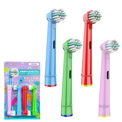 Braun Elektrikli için Uyumlu Laboratuvar Yedek Fırça Seti 4'lü Paket Oral-B Diş Fırçaları, Yumuşak, Çocuklar, EB10,