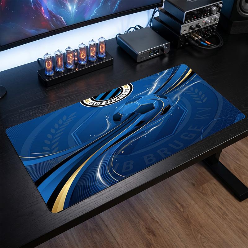 Club Brugge FC Theme Pattern Mouse Pad, Soccer Logo Design XXL Gaming Desk Mat Non-Slip Computer Mouse Pad