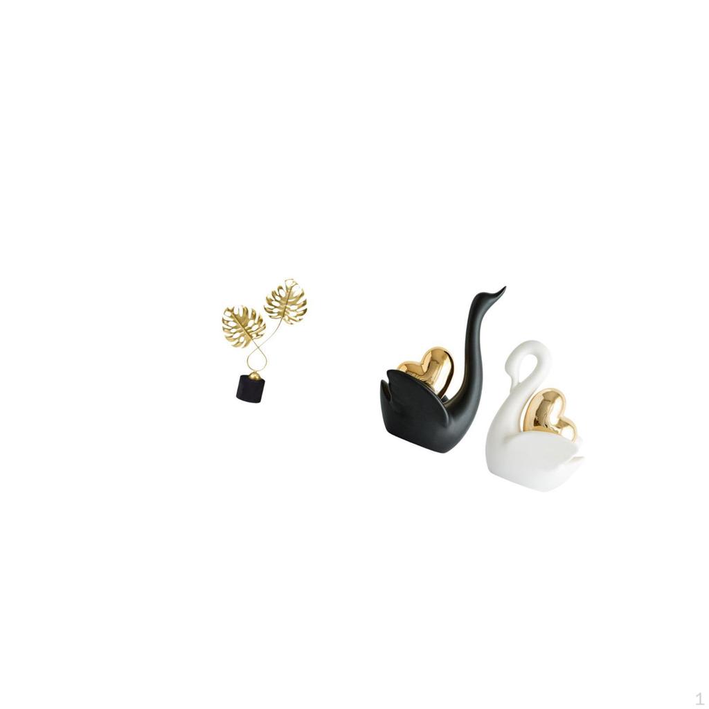 Elegant Swan Iron Figurine Sculpture Unique Tabletop Ornament Art Collectible for Desk Cabinet