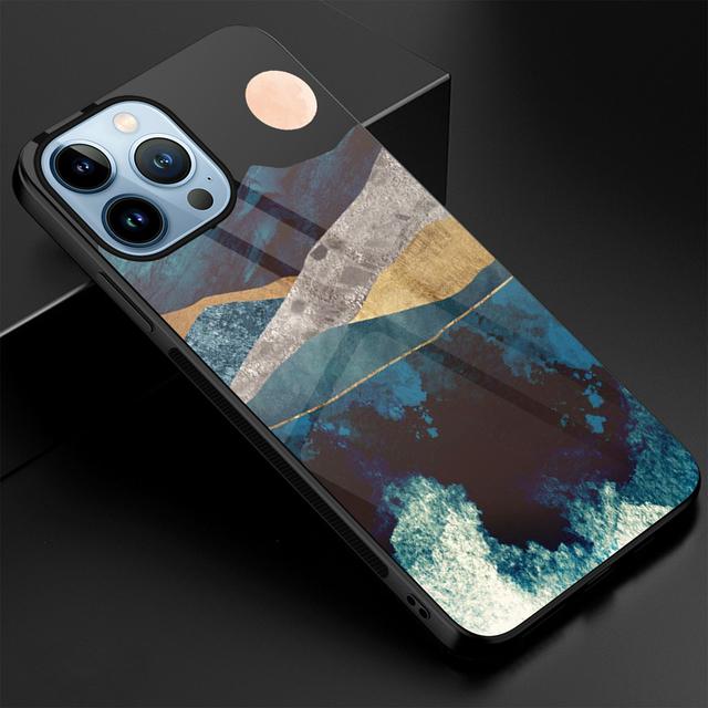 

Чехол с горным пейзажем для Iphone 14 13 11 12 Pro Max Mini Xs Xr X 7 8 6s Plus Se 2022, защитная задняя крышка из закаленного стекла For iPhone 13Pro Max