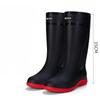 Fashion Men's Rain Boots Waterproof Mid Calf Boots Non-slip Rainproof Work Boots Outdoor Water Shoes Soft Drawstring Rubber Boot Botas