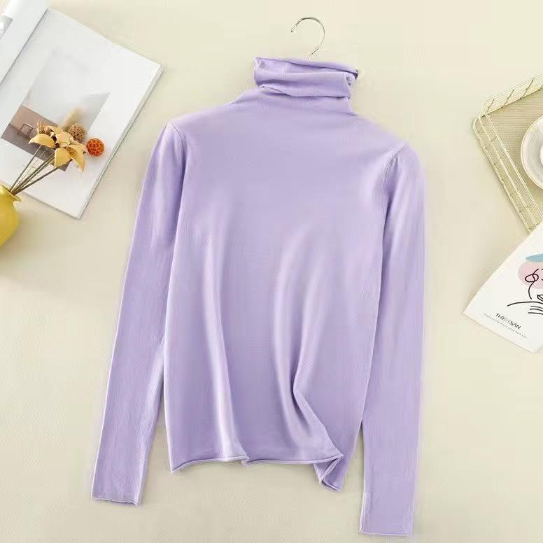 Dalang Knitwear Women's Slim Fit Turtleneck Sweater - Long Sleeve Solid Color Base Layer for Autumn/Winter