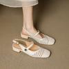 Loch-Schuhe, Dicker Absatz, Hohl-Design, Sandalen im Neuen Stil mit Zehenöffnung für Damen