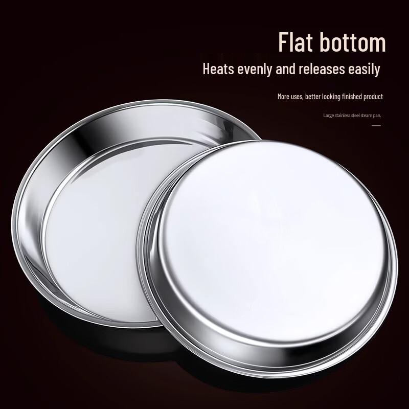 Thickened Stainless Steel Round Divided Serving Plate