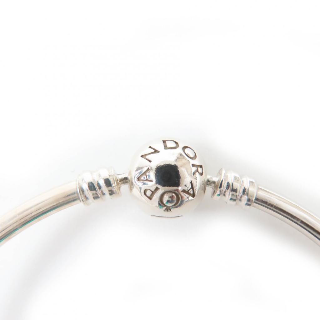 Excellent PANDORA Bracelet Bangle with 3 Charms Silver Blue 925 Women Used