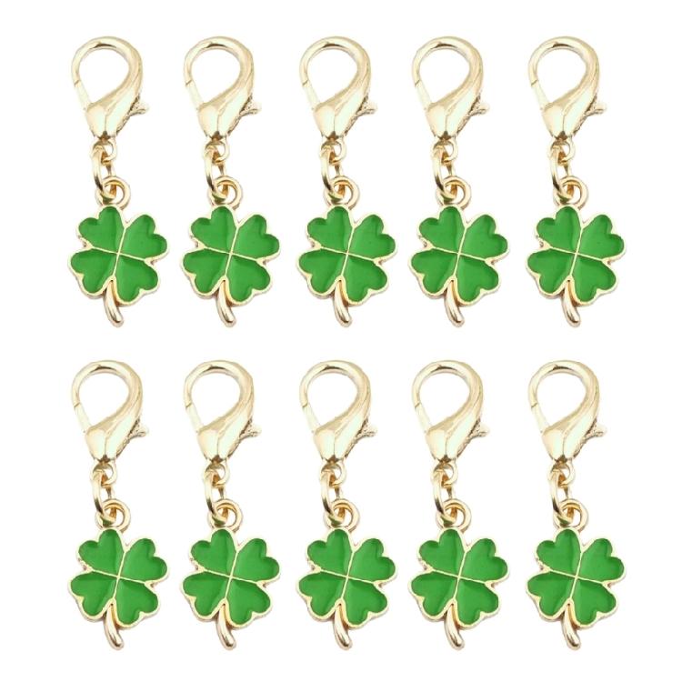 

Versatile Alloy Clovers Keychain Charm for Decoration and Good Luck Featuring Drip Oil Finish 1