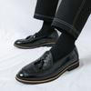 Fashion Spring New Men's Green Banquet Wedding Casual Leather Shoes Fashion Brand Men's Business Comfortable Pointed Tassel Loafers
