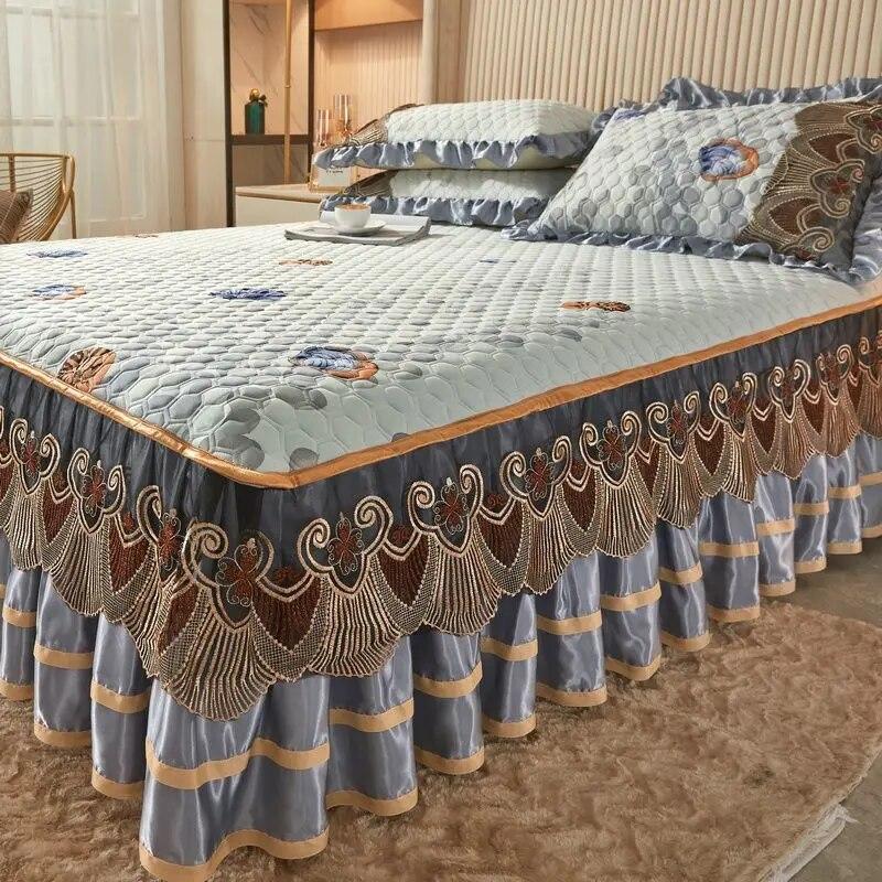 Povlak na polštář v retro přírodním latexu v evropském stylu, luxusní letní sukně na postel, ledová hedvábná podložka, klimatizační podložka, měkká podložka