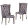 Day and Night - Day and Night Dining Chairs 2 Units Gray Velvet