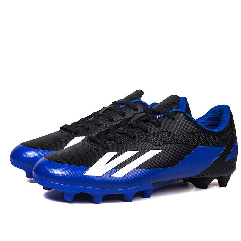 

35-46 Мужские футбольные бутсы с высоким верхом, большие размеры, длинные гвозди, кожаные, для мальчиков, футбольные бутсы с противоскользящим покрытием 45 королевский синий/чёрный