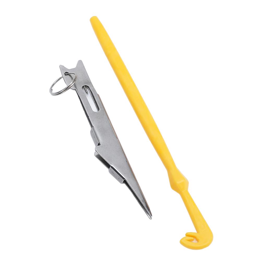 Fishing Knot Tying Tool High Carbon Steel and Plastic Fishing Line Knot Tyer and Hook Extractor