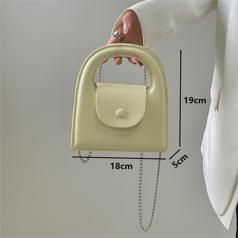 Casual Women PU Leather Crossbody Bags Fashion Chain Mini Shoulder Bags Portable Square Top Handle Sling Bags Elegant Handbags