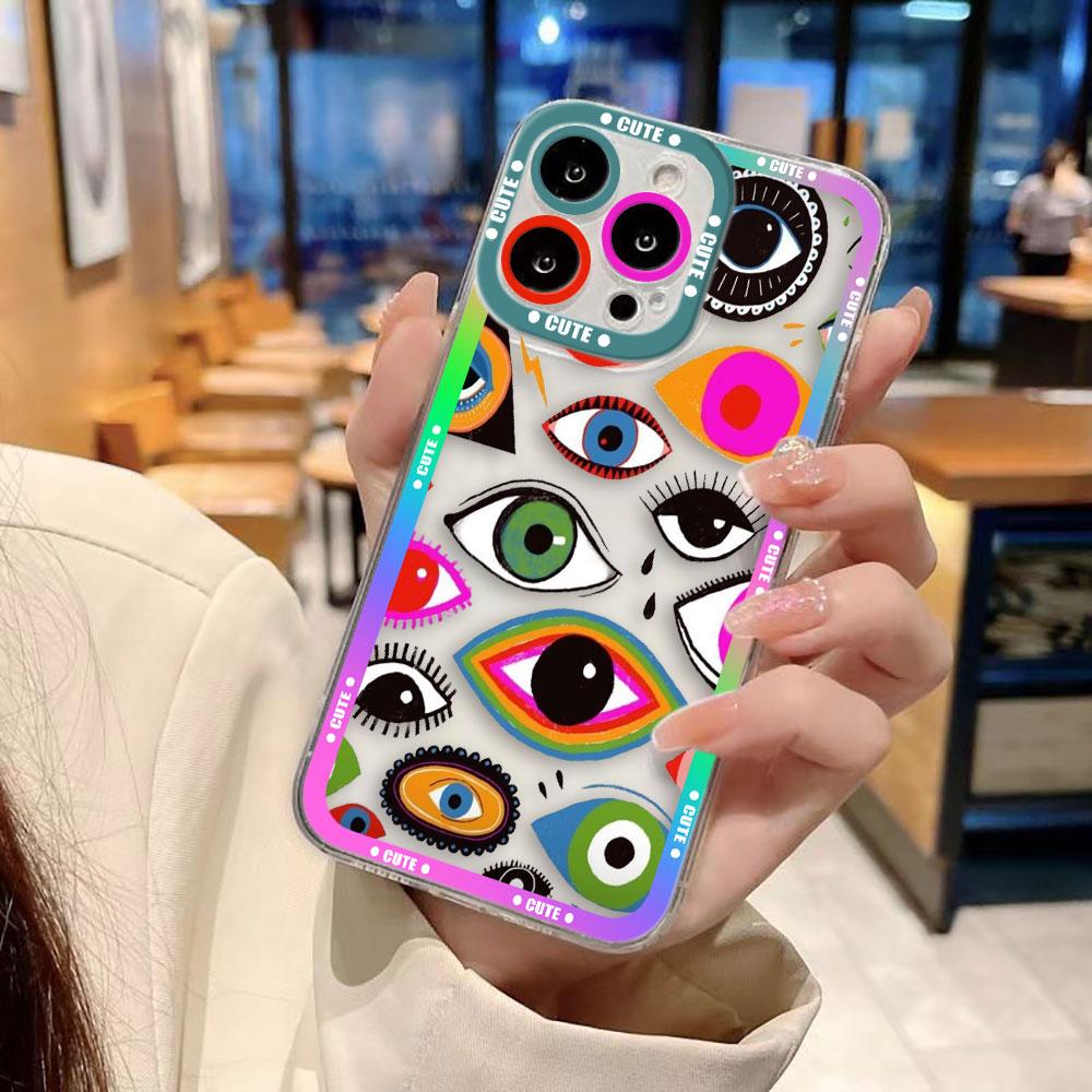 Lucky Eye Blue Evil Eye Phone Case For IPhone 17 16e 16 15 14 13 12 11 Air Pro Max X XR XSMax 7 8 Plus Clear Soft Back Cover