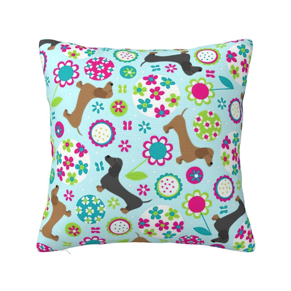 

Sausage Dog Square Pillow Cases Dachshund Wiener Doxie Cushion Cover Decorative Throw Pillow Case Cover for Living Room 4545cm 30x30cm 12x12in