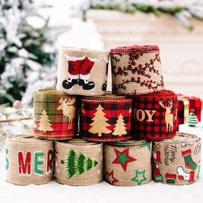 Christmas Colored Ribbon, Color Ribbon Gift Packaging Production, Bow Christmas Craft Decoration Supplies 2.36 Inch