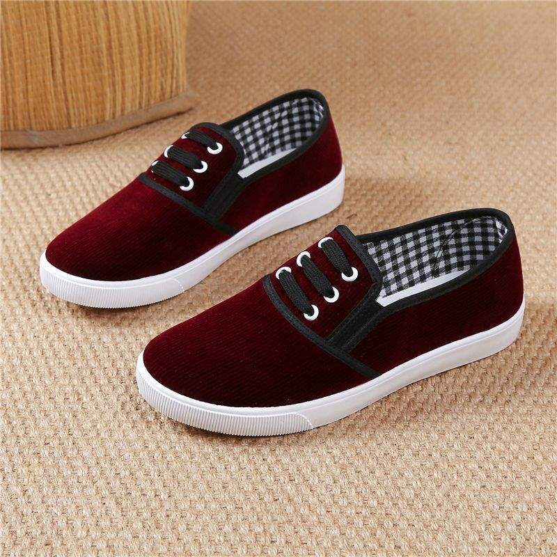 Stoffschuhe Frühling flacher Boden atmungsaktiv kleines Segeltuch ein Pedal faul Arbeit weiche Sohle einzelne Schuhe