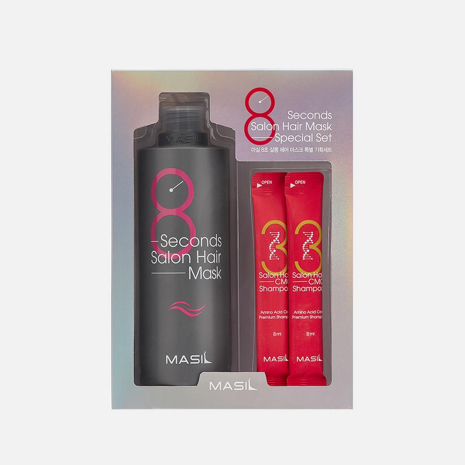 Masil 8 Seconds Salon Zestaw do włosów (maska/350ml + szampon/2*8ml) / Nawilżający, Kosmetyki koreańskie, Kbeauty