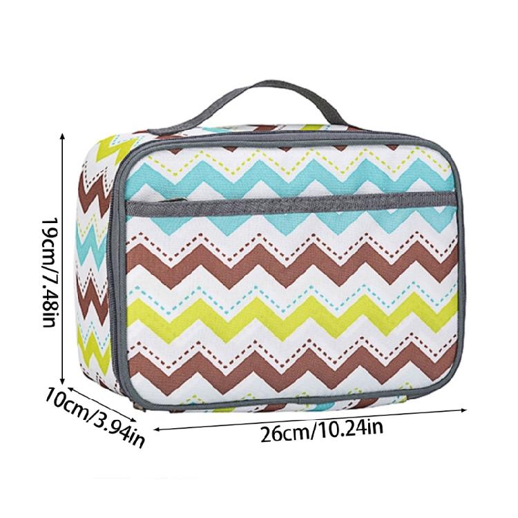Portable Square Pattern Lunch Holder Convenient Waterproof Meal Transport Bag for School Lunches Or Outdoor Picnics