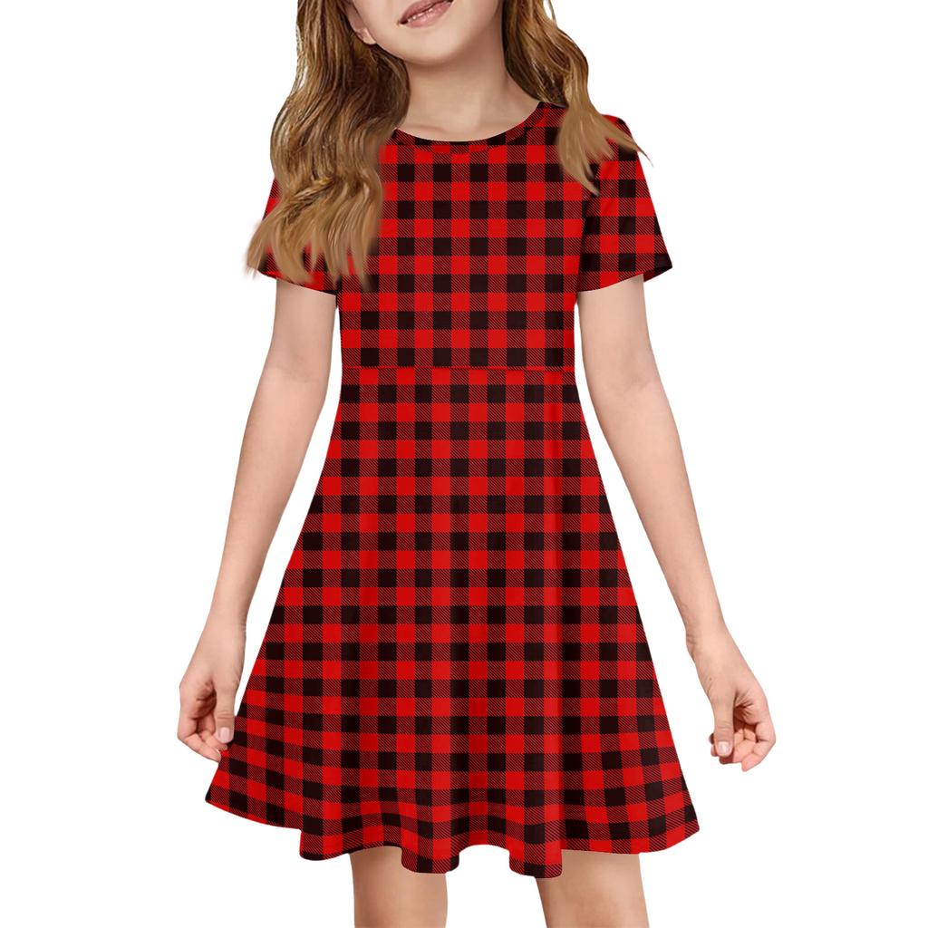 Mädchen Sommerkleid Farbe & Muster Kurzarmkleid Mit Tasche Freizeitkleid Kurze Ärmel Partykleid Ostertag