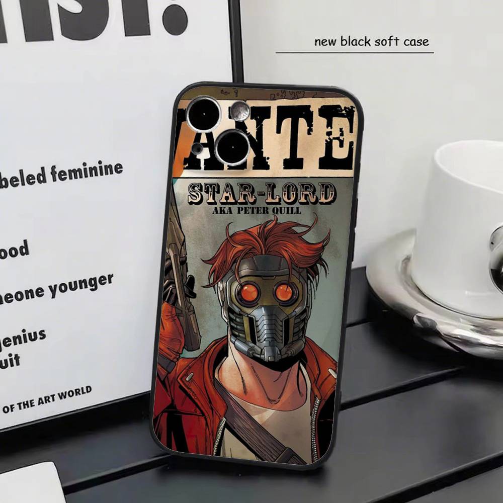Disney Star Lord For iPhone 17 Air 16 15 14 13 12 11 Pro Black Soft Cover Phone Case