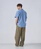 Geonjiulleunseu Chambray Work Short Sleeve Shirt - Light Blue