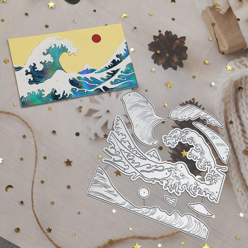 The Kanagawa Waves Metal Steel Cutting Dies Stencils Scrapbooking Craft Die 3D DIY Festival Card Making