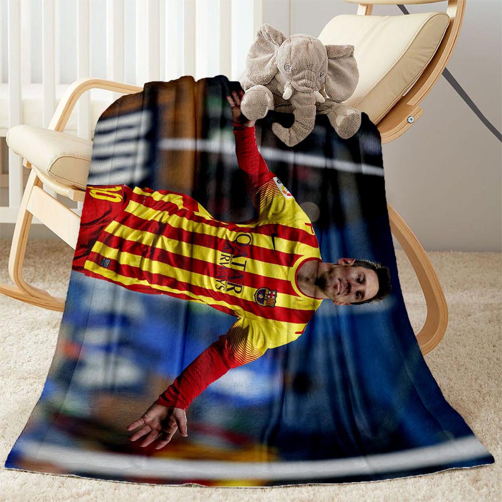 Messi Celebrates Victory Blanket Warmthful Decor Great for Office Chair Picnics Bedding All-Season Use Modern Style