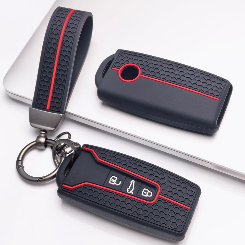 3 Button Silicone Key Fob Cover with keychain for VW Golf 8 ID.3 ID.4 ID.6 Lamando L Tiguan Teramont Talagon, Fits VW Golf Tiguan Passat Octavia