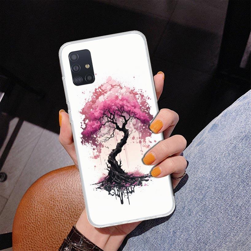 Cherry Blossom Tree Phone Case For Samsung Galaxy A52 A32 A22 A12 A51 A31 A50S A30S A20S A10S Note 20 Ultra 10 Plus S10 A72 A71