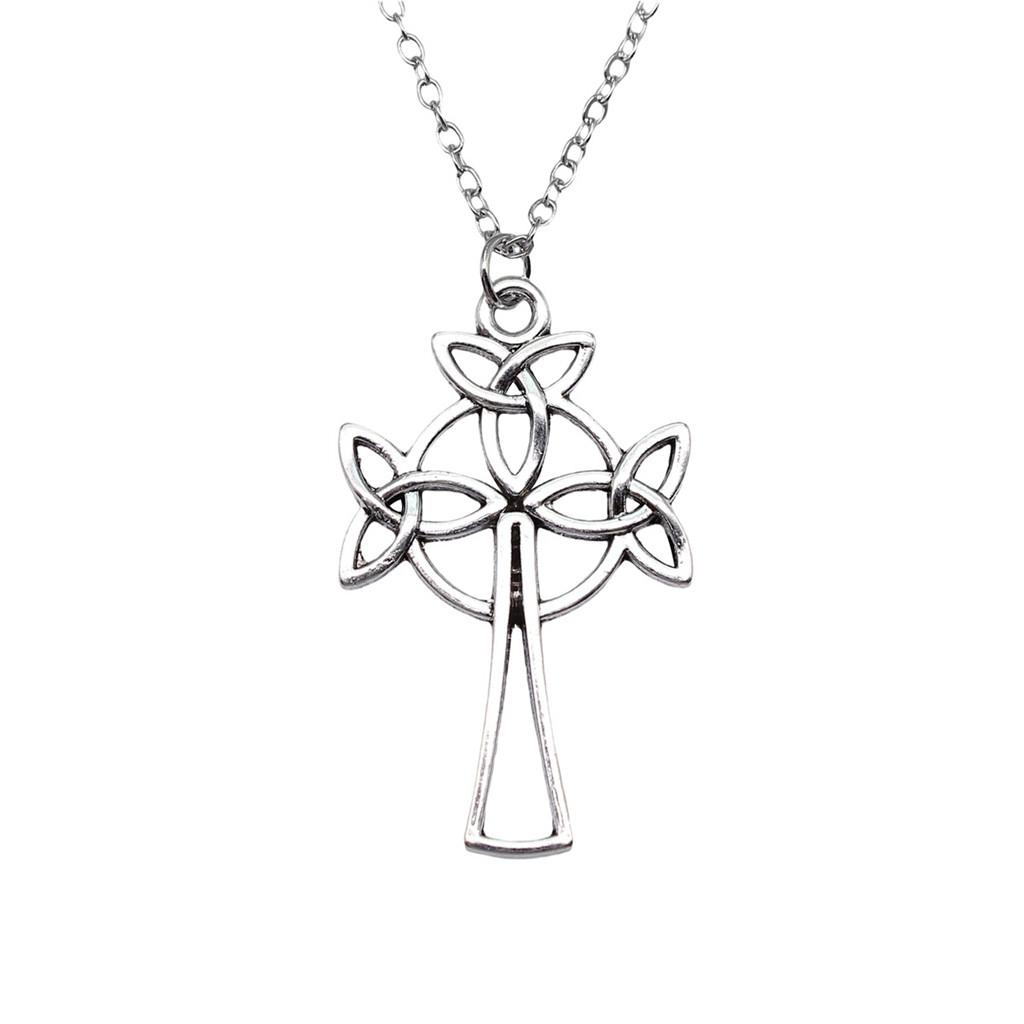 Pray Amulet Charm Necklace Cross Pendant Vintage Halloween Witchy Jewelry 43cm Chain
