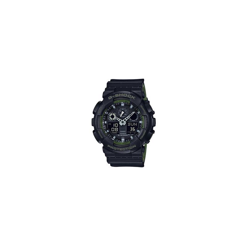 

Casio CASIOG-SHOCK series YOUTH series classic pointer dual display dial sports waterproof quartz watch quartz movement resin strap GA-100L-1APR чёрный
