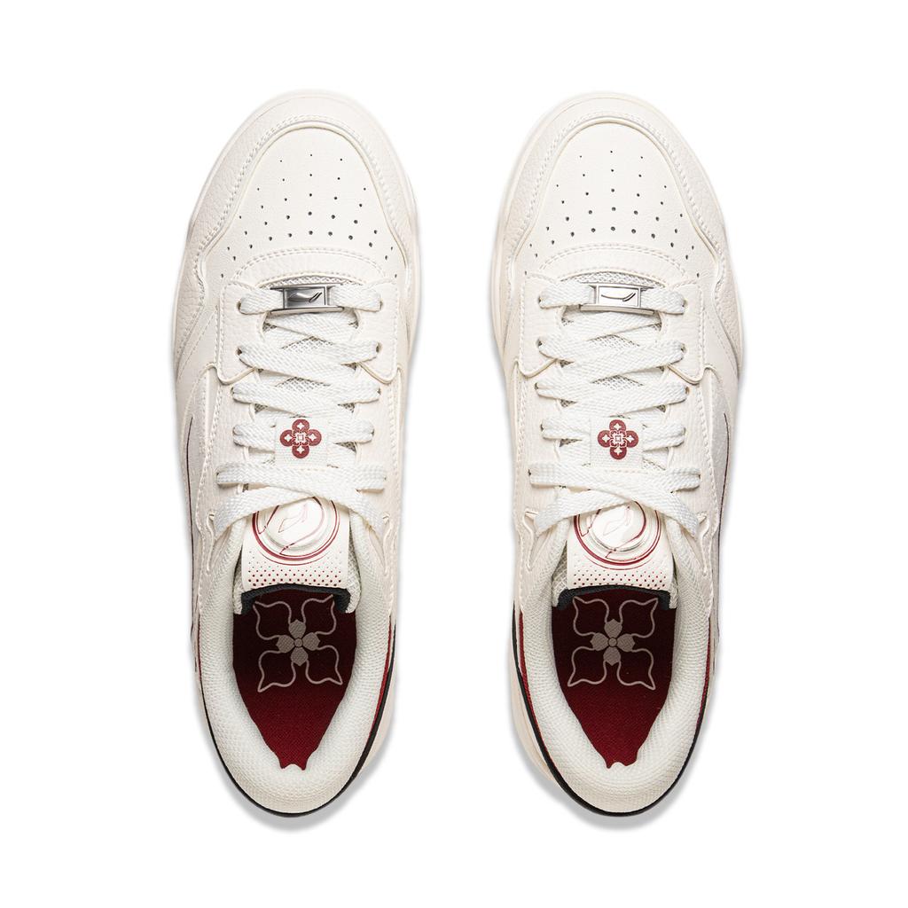 Li Ning Moon White 3 Skateboard Shoes Men's Low top White Red AGCV077-2