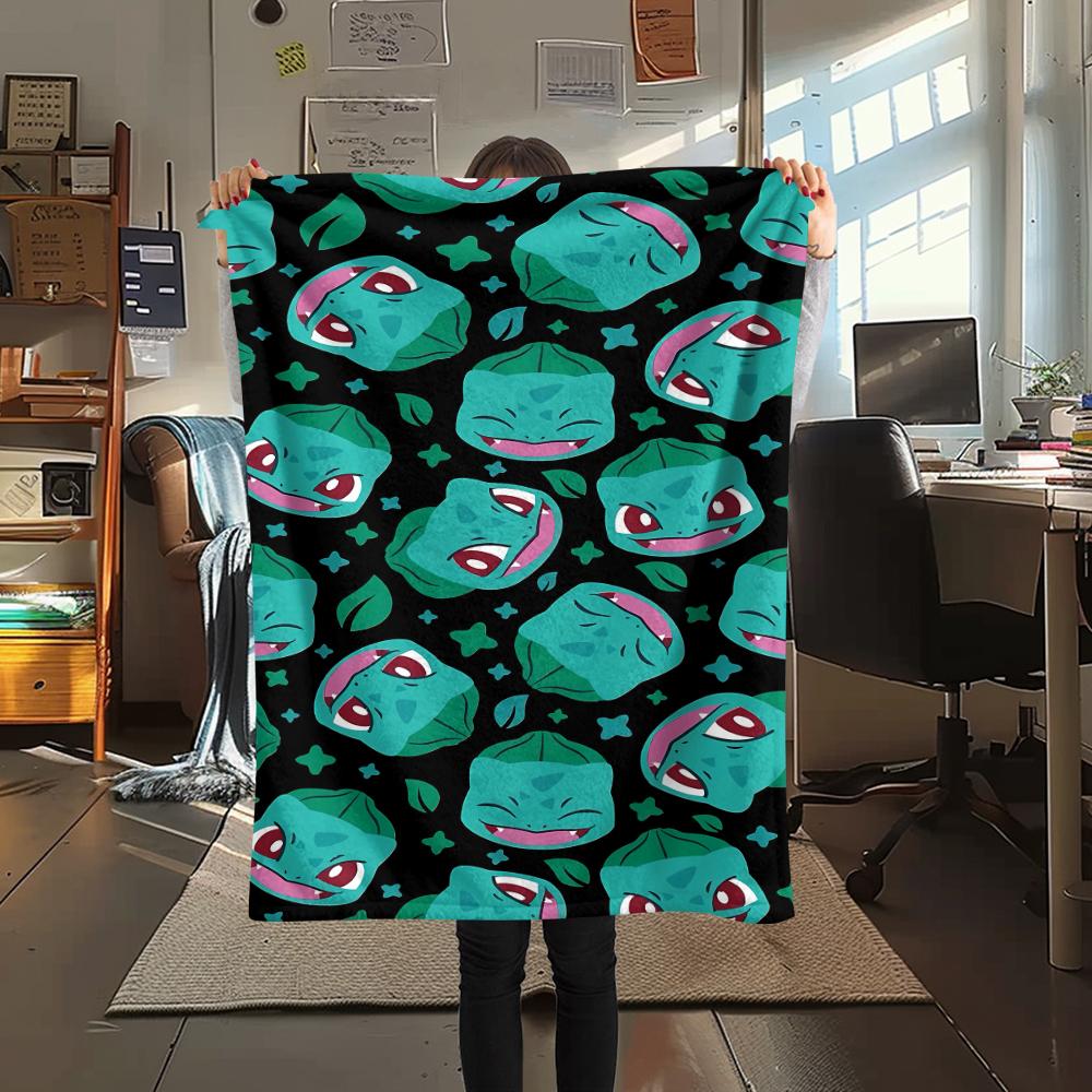 

GengarBulbasaur Print Flannel Blanket,High quality Comfortable for All Seasons,Home Decor,Warmth and Comfort,Perfect for Christmas Gifts 80cm x 120cm
