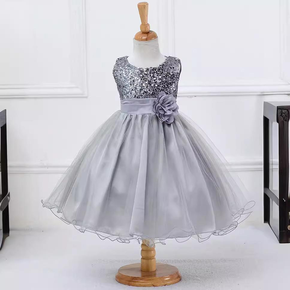 Baby Girl Dress Girl Clothing Flower Sequins Dress For Christmas Halloween Brithday Party Wedding Princess Dress Christmas