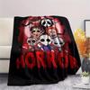 1PC Chibi Chucky Freddy Krueger Print Flannel Blanket, High quality All Seasons, Home Decor, Warmth and Comfort, Perfect for Christmas Gifts