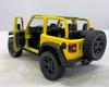 KiNSMART Scale 2018 Jeep Wrangler Pullback Diecast Model Car Open 1/34 (Yellow Top)