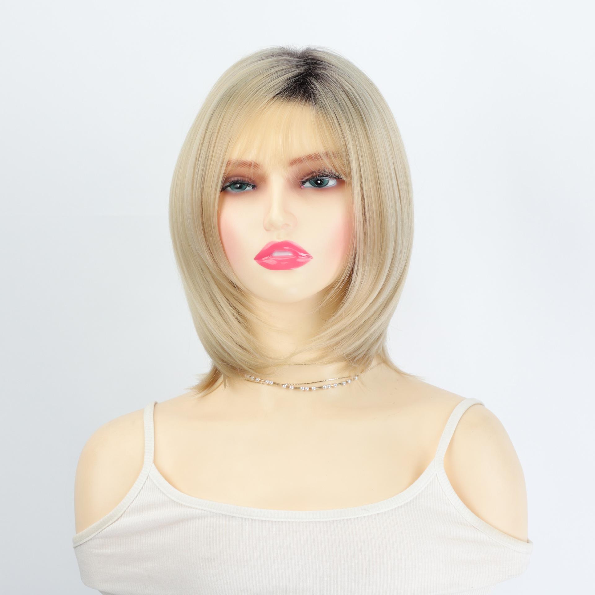 

Модный золотистый боб из синтетических волос для женщин золотой