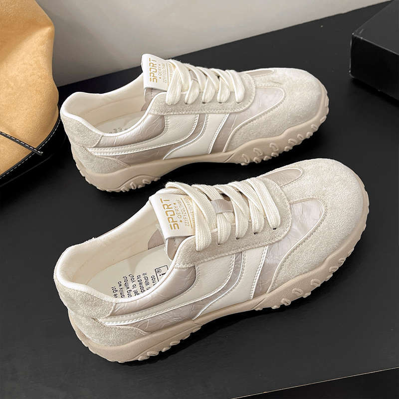 Campus casual shoes high-value dad sports board shoes women's 2025 summer new thick-soled versatile German training white shoes