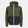 Men's Two-tone Lightweight Hooded Jacket with Dark Green Zip