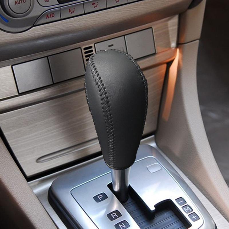 Car Gear Shift Knob Cover For Ford Focus Mk2 2005-2014 Ford Mondeo Fusion Fiesta 2008-2012 Leather Gearbox Handle Cover