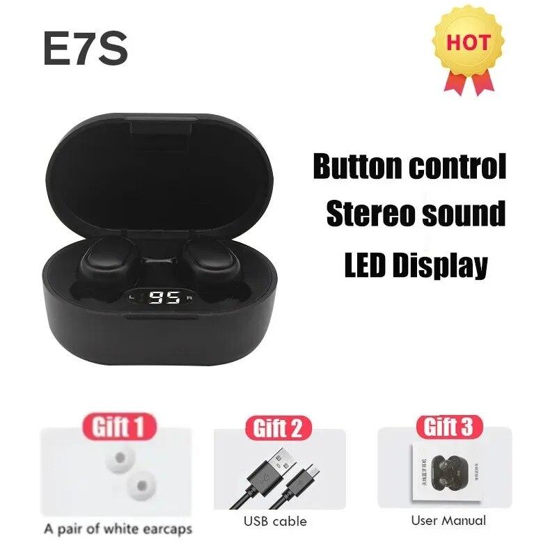 

Наушники TWS E7S Fone 5.3 Bluetooth, беспроводные наушники с шумоподавлением и микрофоном, беспроводная гарнитура Bluetooth для Xiaomi чёрный