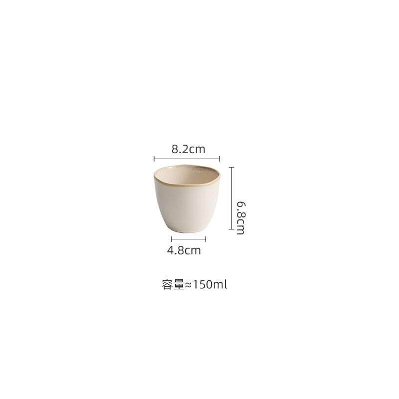 Beige Färg Keramisk Servis Set Ugnsväxlingar Soppsked Soppskål Desserttallrik Kaffemugg Restaurang Kreativ Skål Fat Set