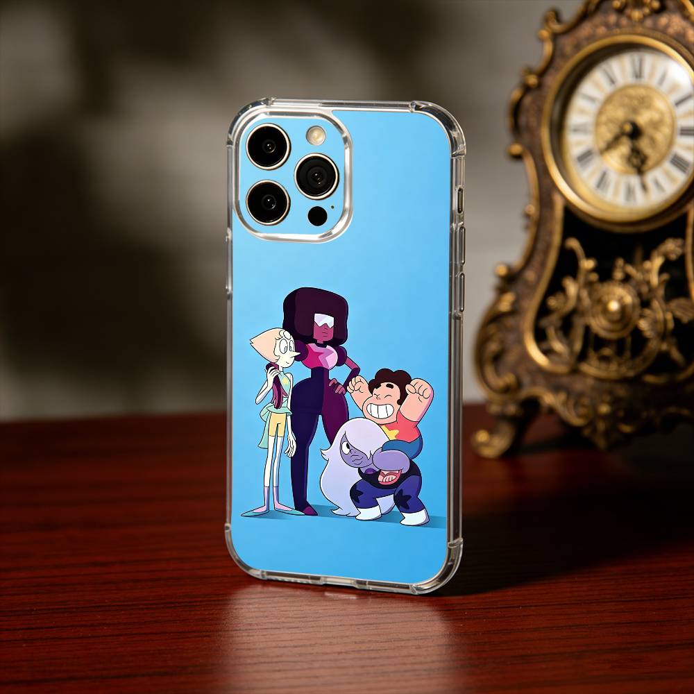 Cartoon Warm S-Steven U-Universe Phone Case For iPhone17,16,15,14,13Pro Max,us,Soft Silicone Transparent Cover