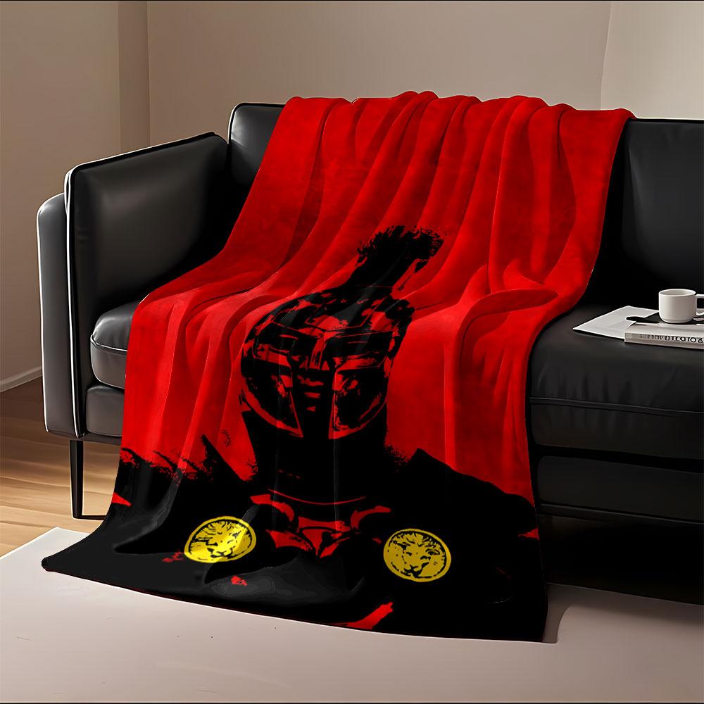 Red Warrior Silhouette print blanket soft and cozy perfect for the living room bed sofa or a nap,gift