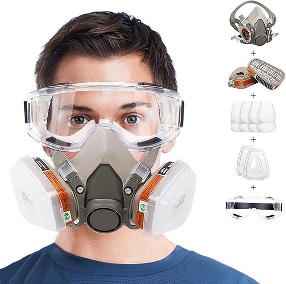 Toxic Smoke Half-Face Mask for Pesticide, Spray Paint, Chemical, Dustproof, and Firefighting Protection