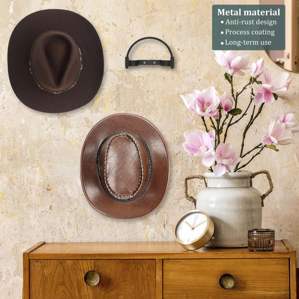 4 st Metall Cowboyhattställ Väggmonterad Kepsdisplayhållare Dekorativ Cowboyhattshållare för Hem Lägenhet Sovsal